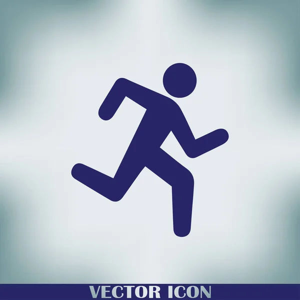 Hombre Corriendo Icono Aislado Fondo Arte Vectorial — Vector de stock