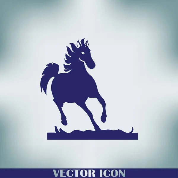 Corriendo Silueta Caballo Ilustración Vectorial — Vector de stock