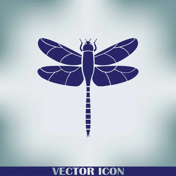 Mooie Icon Dragonfly Vectorillustratie Een Achtergrond — Stockvector