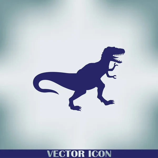 Icono Dinosaurio Aislado Logo Vectorial Dinosaurios Estilo Diseño Plano — Vector de stock