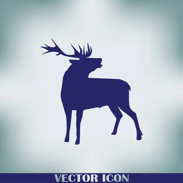 Silhouette Cerf Debout Sur Fond Illustration Vectorielle — Image vectorielle