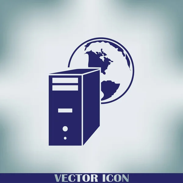 Значок Монитора Компьютера Символ Плоского Векторная Иллюстрация Eps10 — стоковый вектор