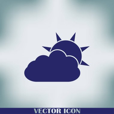 Web simgesi. Güneşin ve bulutların