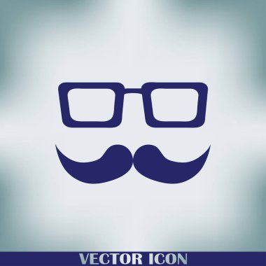 Bıyık ve gözlük vektör simgesi.