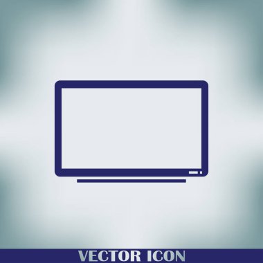 Trendy düz tarzı TV simgesi. Web sitesi tasarımı, logo, app, kullanıcı arabirimi için televizyon sembolü. Vektör çizim, Eps10.