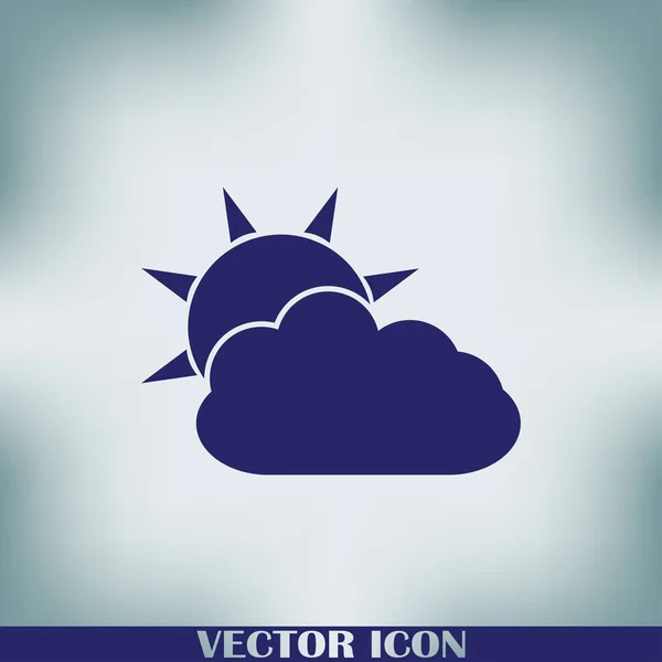 Icono Web Sol Nubes — Vector de stock