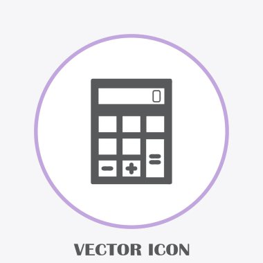 Hesap makinesi simgesi, vektör illüstrasyonu. düz tasarım biçimi.