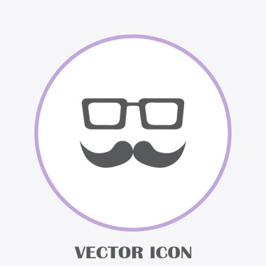 Bıyık ve gözlük vektör simgesi.