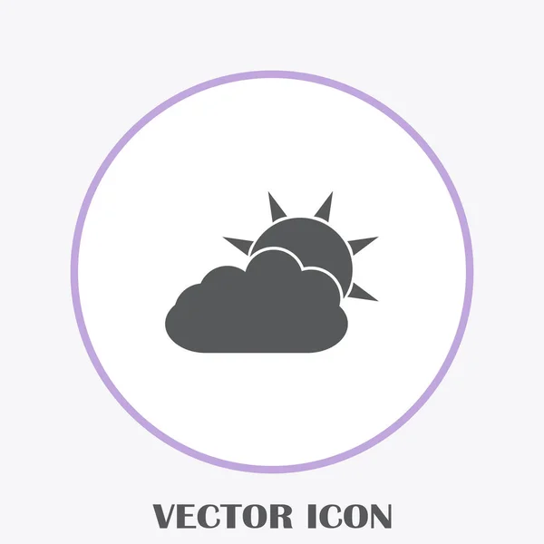Wolke Und Sonnenvektor Web Symbol — Stockvektor