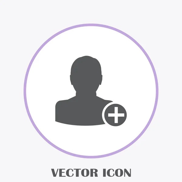 Añadir Amigo Vector Icono — Vector de stock