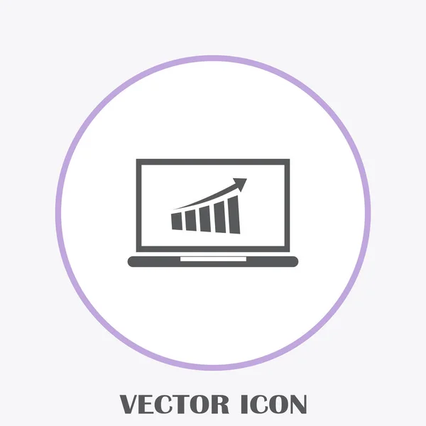 Webvektorsymbol Monitor Mit Geschäftsdiagramm — Stockvektor