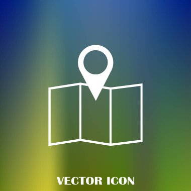 Harita işaretçi düz simgesi. Vektör Eps 10