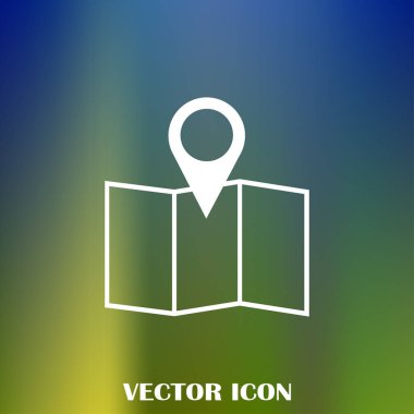 Harita işaretçi düz simgesi. Vektör Eps 10