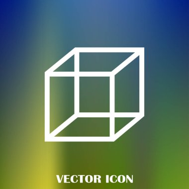İzometrik küp vektör simgesi. 3D kare işareti. Kutu simgesi