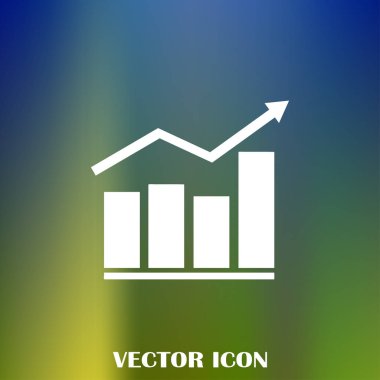 Trendy düz stil grafik simgesini. Web sitesi tasarımı, logo, app, kullanıcı arabirimi için grafik bar sembolü. Vektör çizim, Eps10.