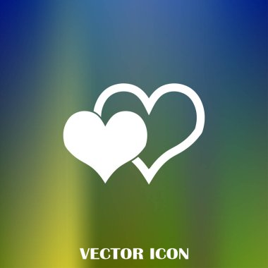 Kalp vektör simgesi, aşk sembolü. Sevgililer günü işareti