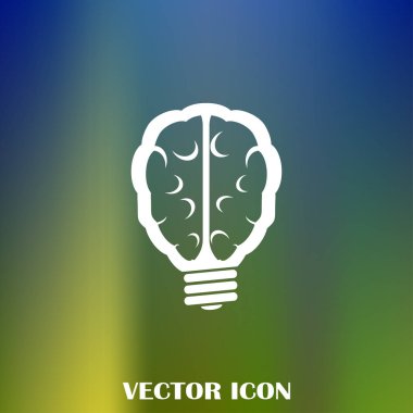 Beyin fikir simgesi düz.