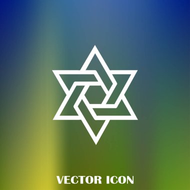 Davut'un yıldızı. Simge vektör çizim