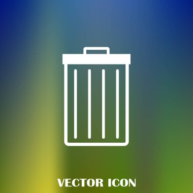 Çöp çöp kutusu simgesini izole. Vektör çizim. Düz style.waste kağıt basket. Atık kutusu