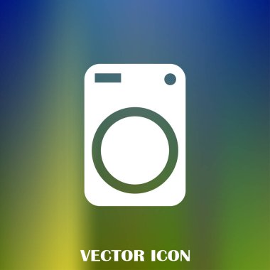 Çamaşır makinesi simgesi. Cihazı vektör simgesi. Çamaşır makinesi simge vektör