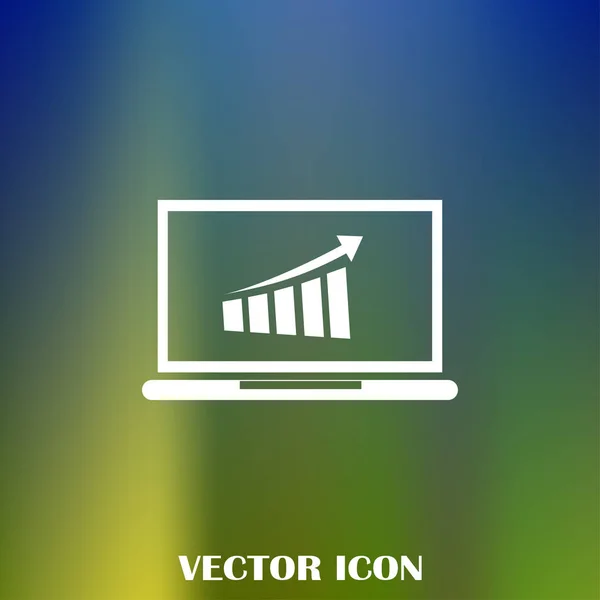 Webvektorsymbol Monitor Mit Geschäftsdiagramm — Stockvektor