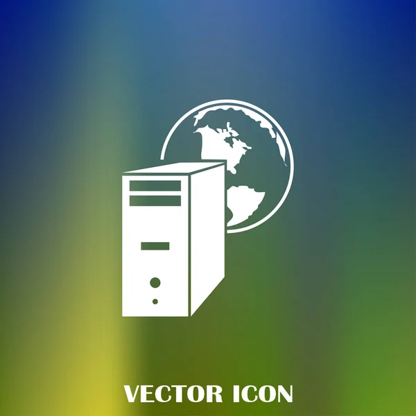 Computador Ícone Vetor Estilo — Vetor de Stock