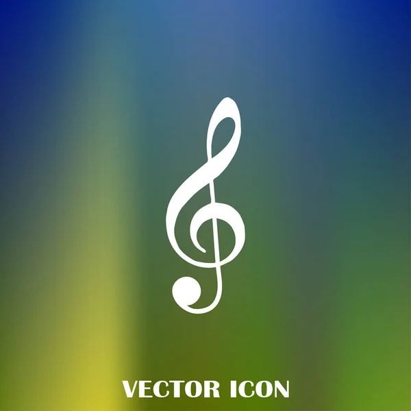 Flat Music Treblekey Icon — Stock Vector