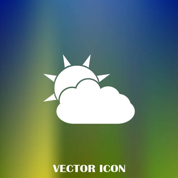 Icono Línea Del Tiempo Sol Detrás Nube Con Lluvia — Vector de stock