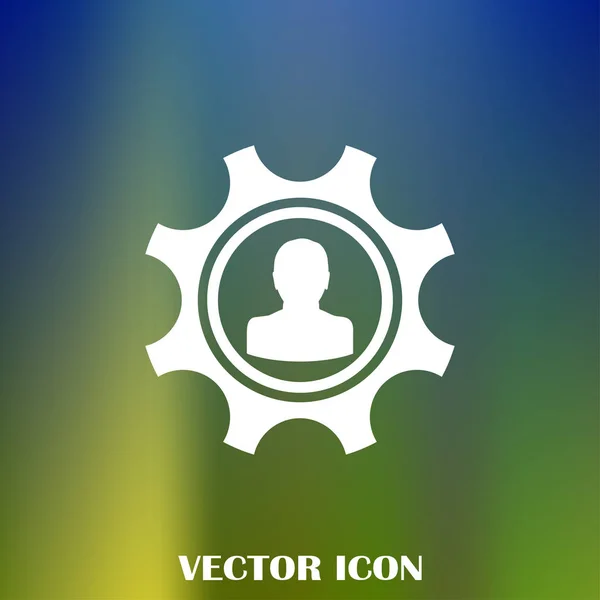 Icono Engranaje Con Arte Vector Fondo Vintage — Vector de stock