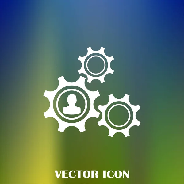 Icono Engranaje Con Arte Vector Fondo Vintage — Vector de stock