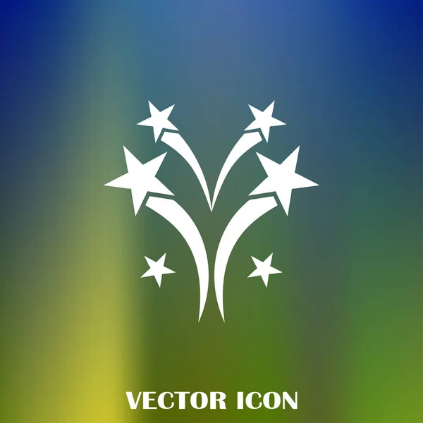 Icono Línea Fuegos Artificiales Signo Vector Contorno — Vector de stock