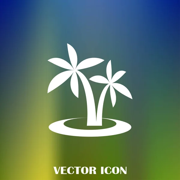 Palm Trees Silhouette Island Vector Illustration — Stock Vector