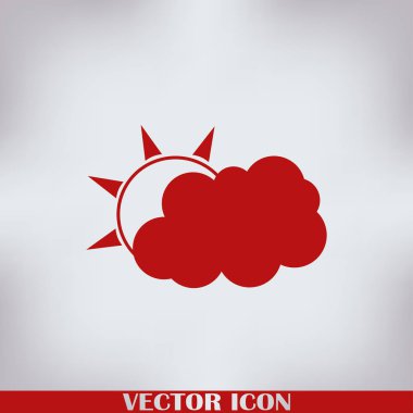 Web simgesi. Güneşin ve bulutların