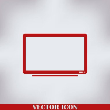 Trendy düz tarzı TV simgesi. Web sitesi tasarımı, logo, app, kullanıcı arabirimi için televizyon sembolü. Vektör çizim, Eps10.