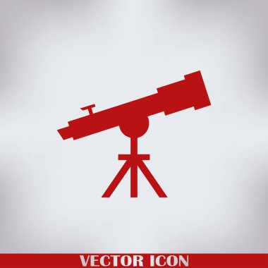 Teleskop simge vektör, katı illüstrasyon