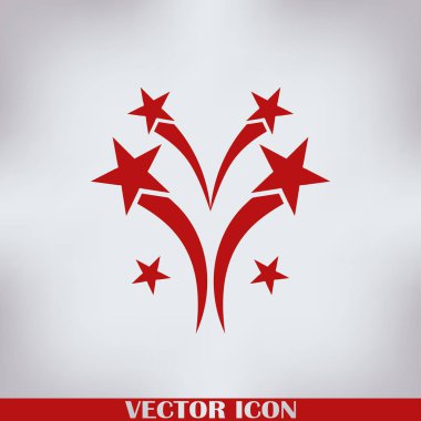 Fireworks simgesini, anahat vektör işareti. logo illüstrasyon