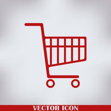 Sepet vektör simgesi. Düz tasarım stili