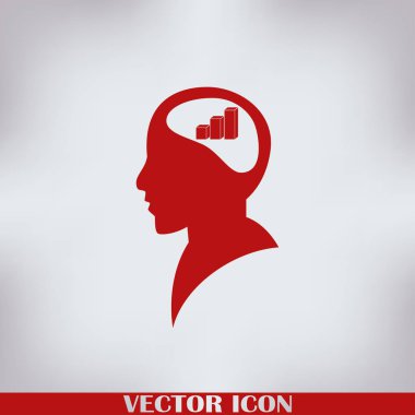 Bir grafik ile bir adam baş siluet çizimi