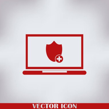 vektör dizüstü kalkan simgesi