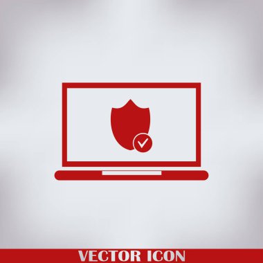 vektör dizüstü kalkan simgesi