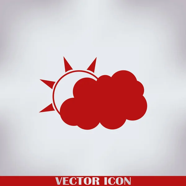 Ícone Web Sol Nuvens — Vetor de Stock