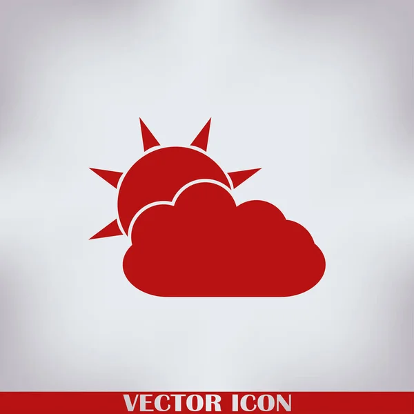 Ícone Web Sol Nuvens —  Vetores de Stock