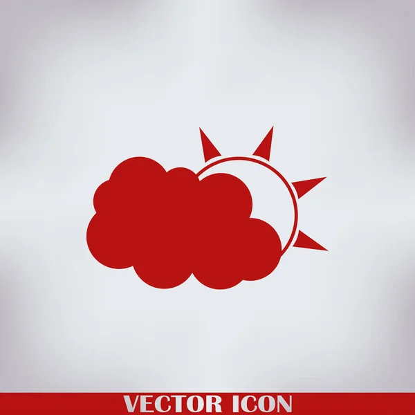 Icono Web Sol Nubes — Vector de stock