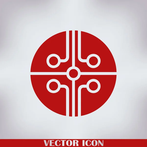 Circuit Board Technology Icon Vector Illustration Flat Design Style — Stock Vector