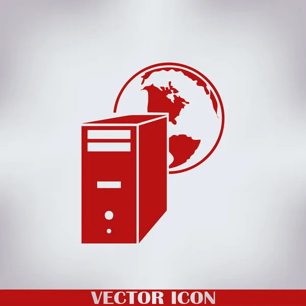 Ícone Monitor Computador Símbolo Plano Ilustração Vetorial Eps10 — Vetor de Stock