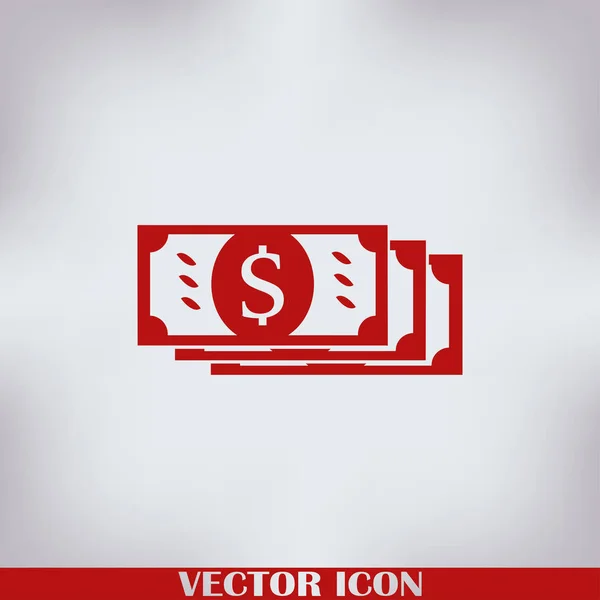 Dollar Signe Icône Plate — Image vectorielle