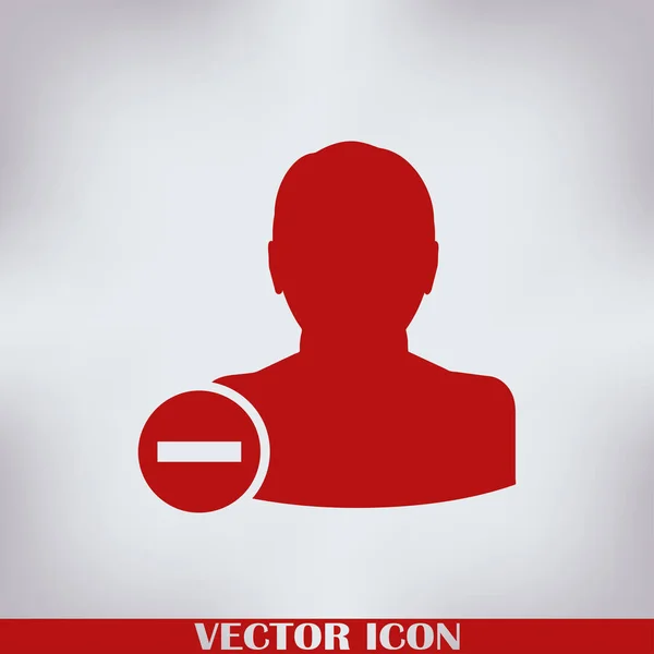 Профиль Пользователя Подписать Веб Значок Удалением Знака Элемент Векторной Иллюстрации — стоковый вектор