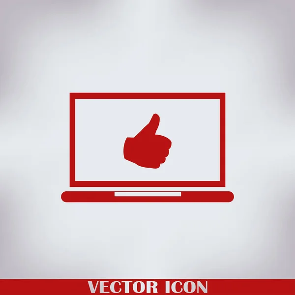 Thumbs Symbol Comes Laptop Screen Stock Vector — Stock Vector