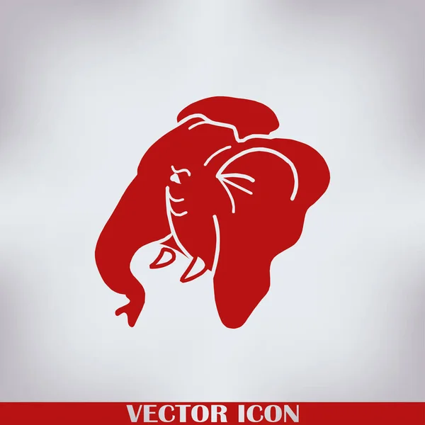 Elefante Silhueta Ícone Web — Vetor de Stock