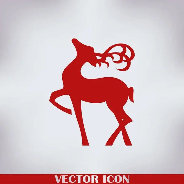 Silhouette Cerf Debout Sur Fond Illustration Vectorielle — Image vectorielle